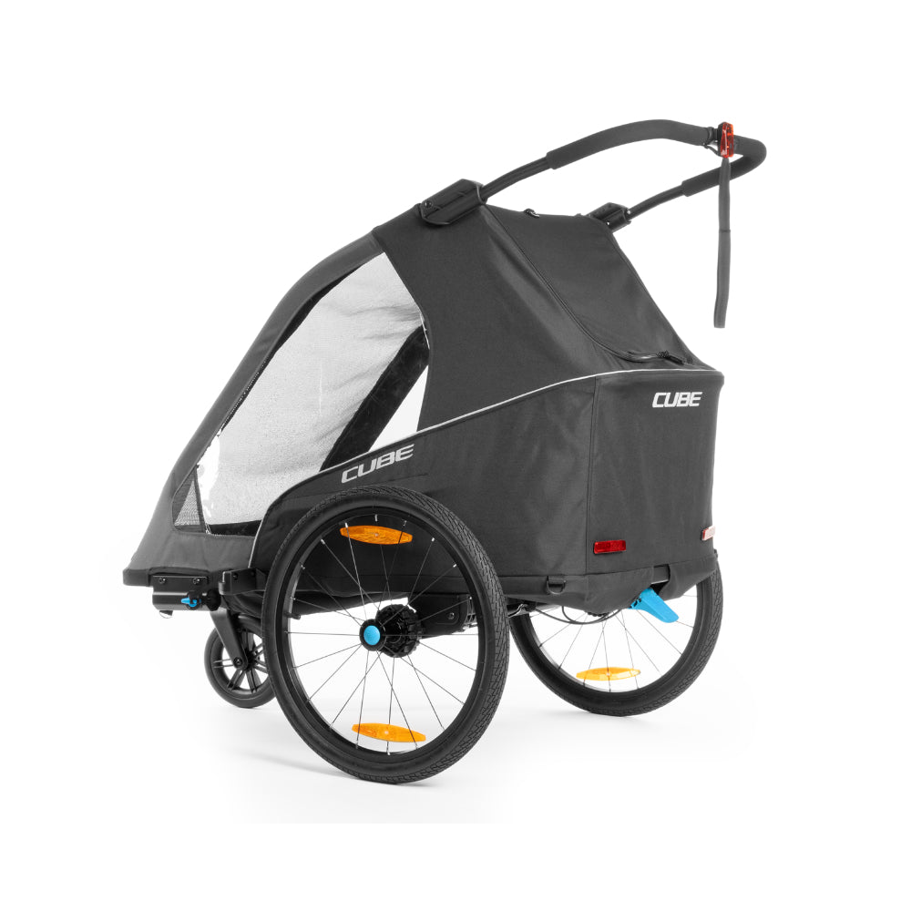 Cube Kinder Fahrradanhänger Double PURE black´n´grey-1
