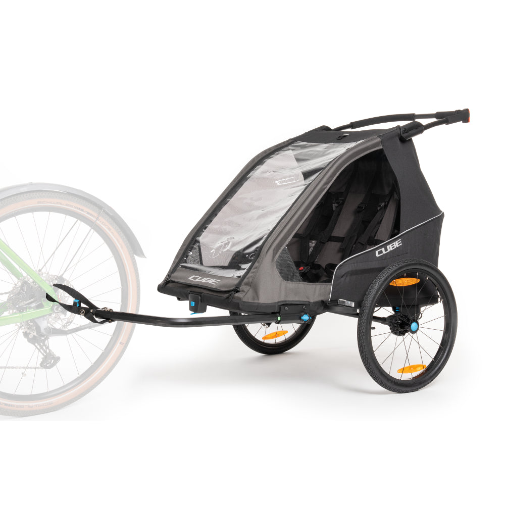 Cube Kinder Fahrradanhänger Double PURE black´n´grey-3