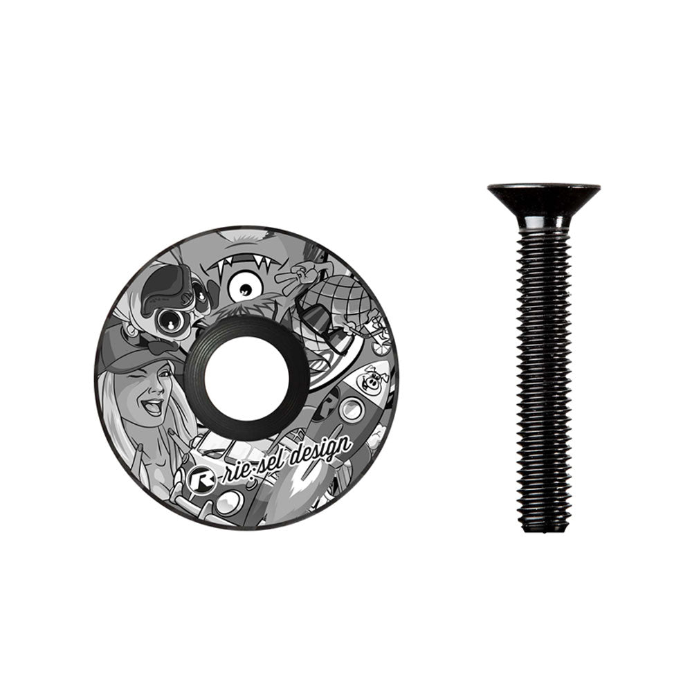 Riesel Design stem:cap stickerbomb eyecatcher ultra black-0