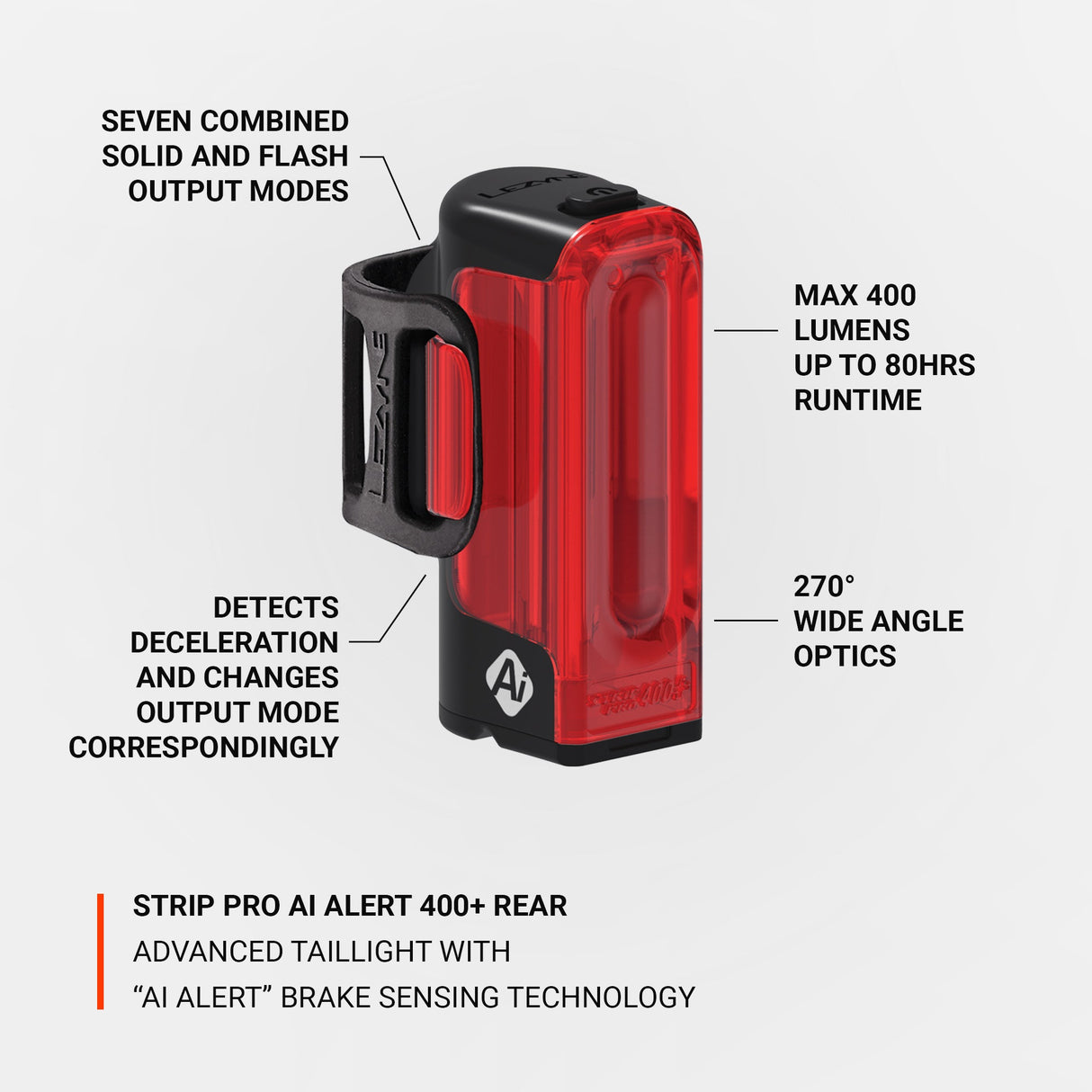 Lezyne Rücklicht Strip Drive Pro AI Alert 400+-1