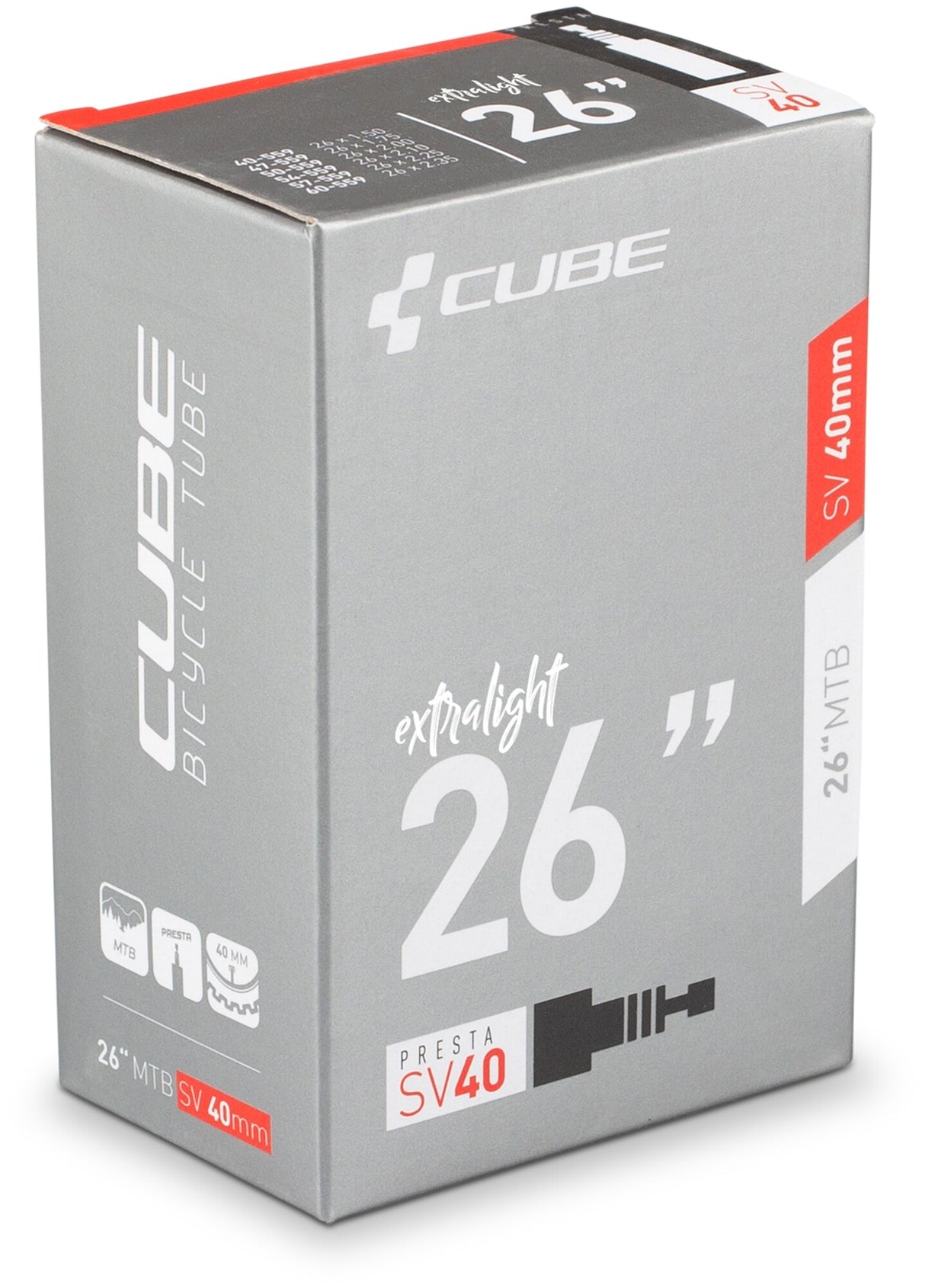 Cube Fahrradschlauch 26" MTB SV40 extra light-0