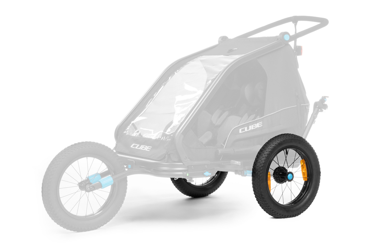 Cube Fat Wheels hinten für Kinder Fahrradanhänger Double black-1