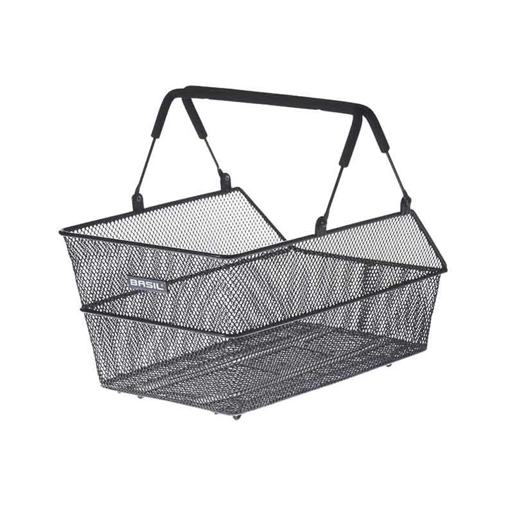 BASIL Cento Multi System Fahrradkorb, engmaschig schwarz inkl. Racktime-Adapter-0