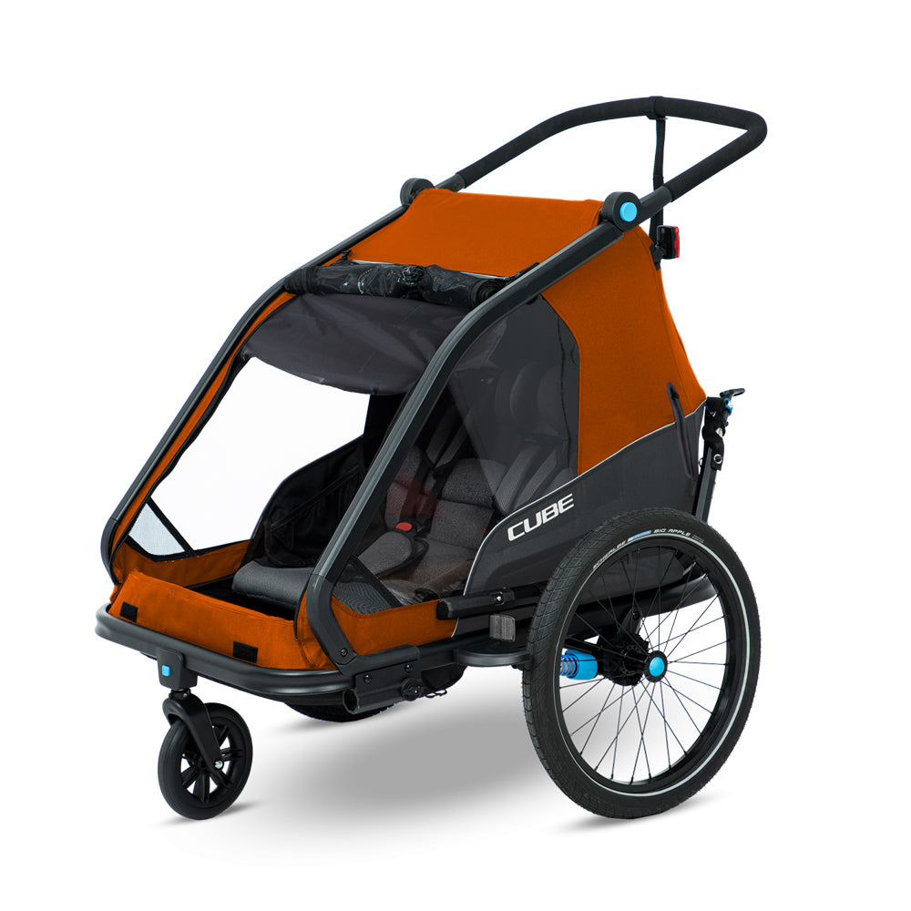 Cube Kinder Fahrradanhänger Double CMPT X Actionteam grey´n´orange-0