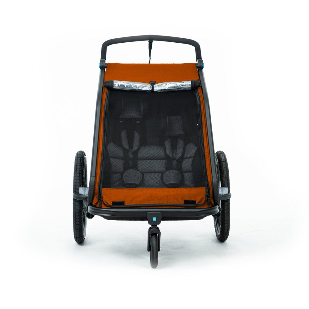 Cube Kinder Fahrradanhänger Double CMPT X Actionteam grey´n´orange-3