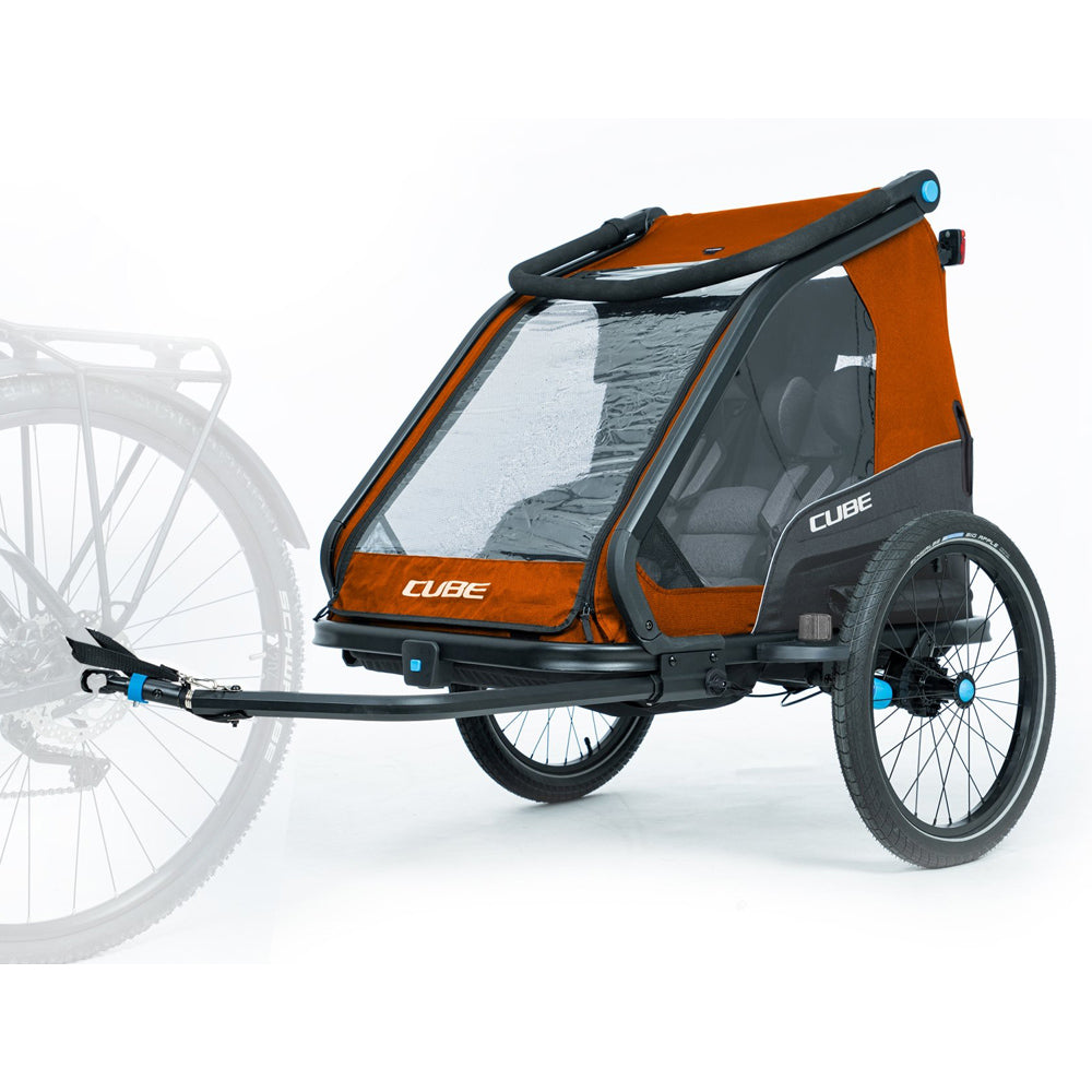 Cube Kinder Fahrradanhänger Double CMPT X Actionteam grey´n´orange-4