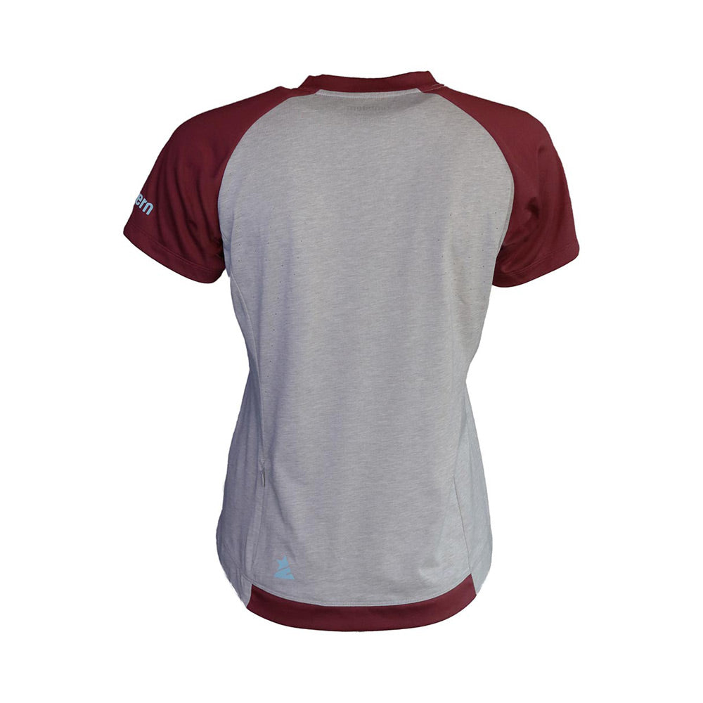 Zimtstern PureFlowz Shirt SS Wmns Glaceir Grey Melange / Windsor Wine-1