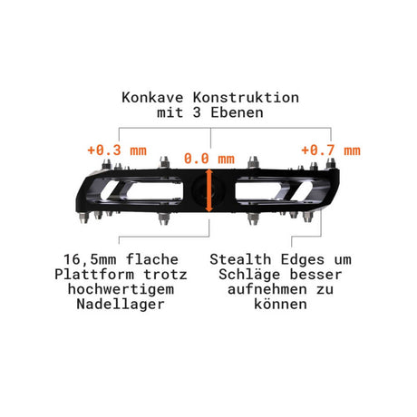 Tatze Pedal MC-AIR Flatpedal Chrom - Schwarz-3