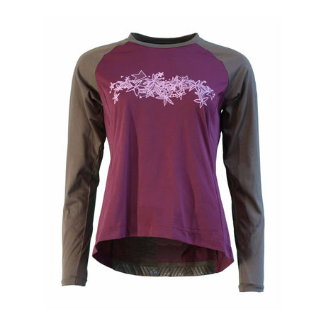 Zimtstern PureFlowz Shirt LS Wmns Windsor Wine / Military Olive-0